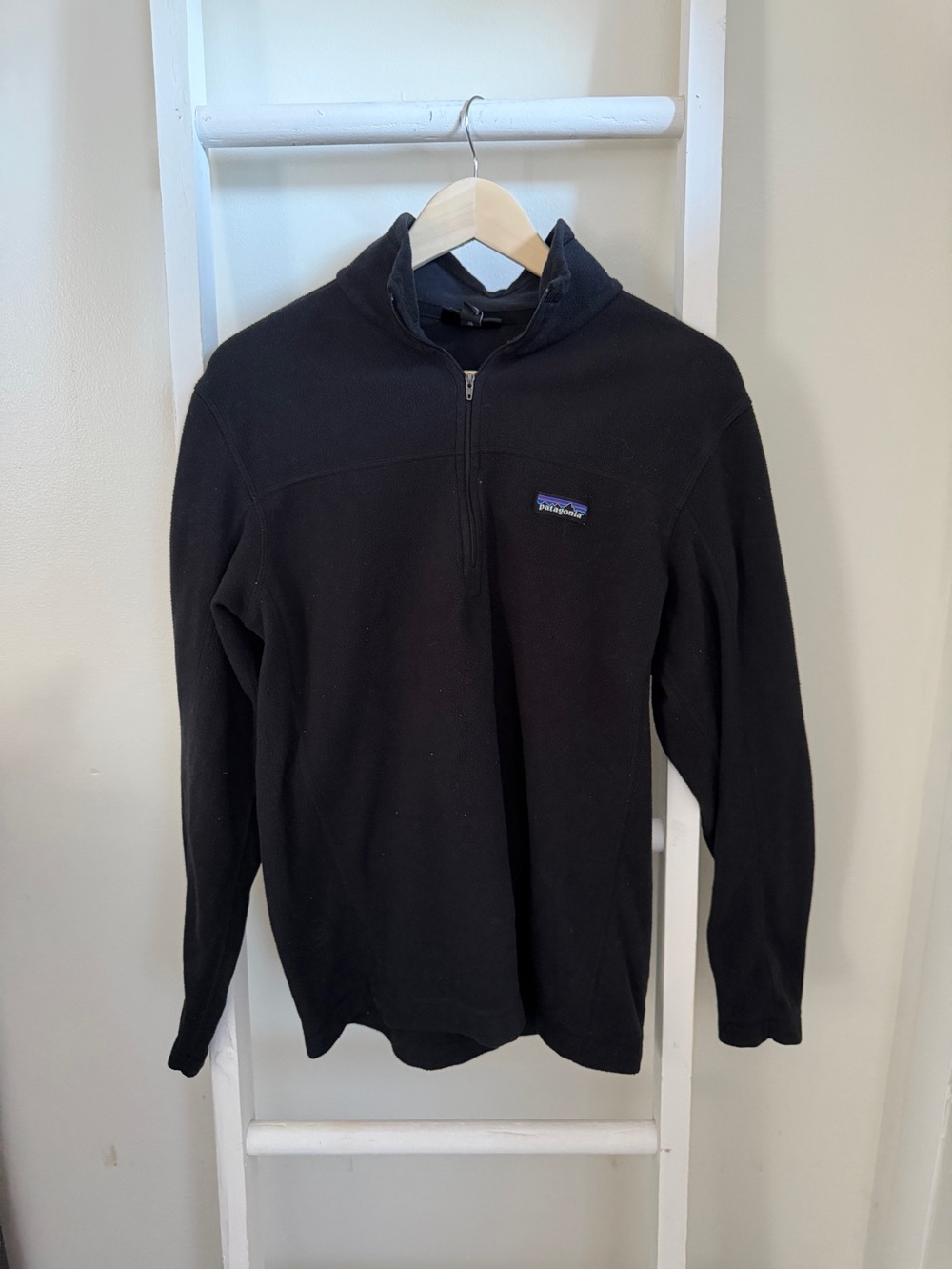 Patagonia Men’s Black Quarter Zip Fleece Pullover Jacket Size Medium